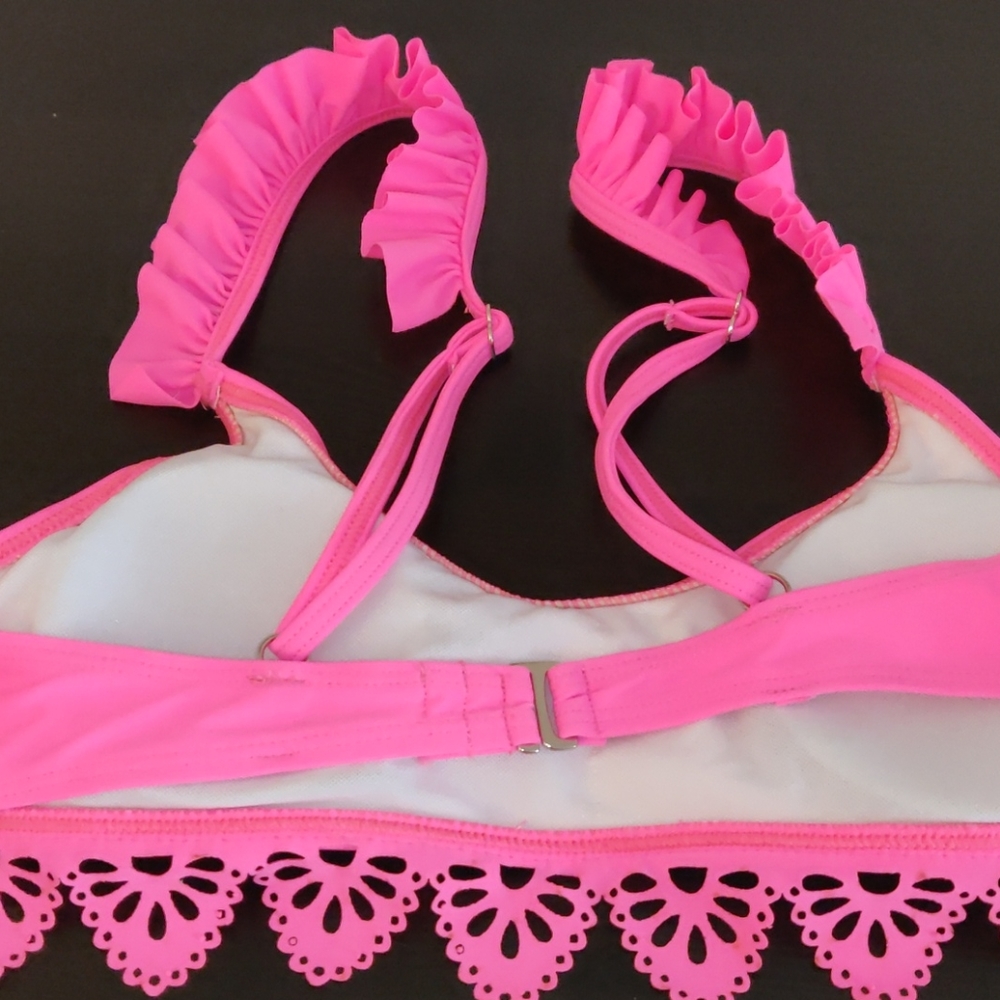 Bright Pink Ruffle Bikini, M - Picture 5 of 11